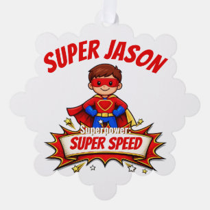 Carte Décorative Nom et super-pouvoir de super-héros personnalisés 