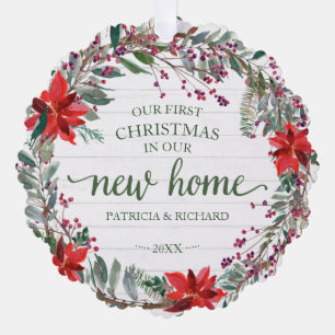 Carte Décorative Notre premier Noël dans notre nouvelle maison Cour