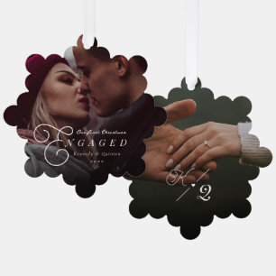 Carte Décorative Notre première photo classique minimaliste de Noël