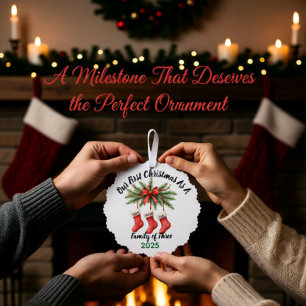 Carte Décorative Nouvelle famille de 3 premières garderies de Noël 