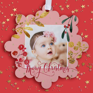 Carte Décorative nouvelle petite fille Joyeux Noël