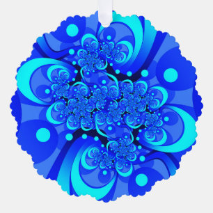 Carte Décorative Nuances de bleu Art fractal abstrait moderne