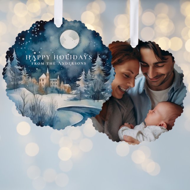 Carte Décorative Nuit de Noël étoilée Famille Vacances photo (Créateur téléchargé)
