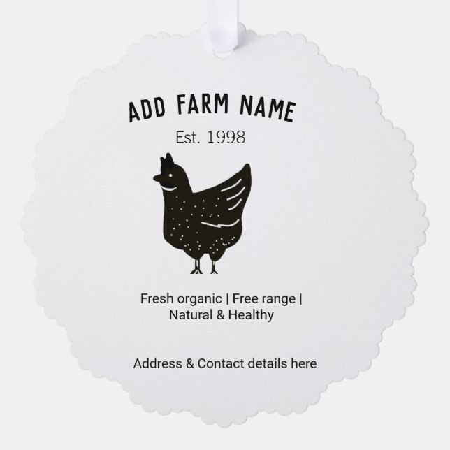 Carte Décorative OEufs de poulet fermier ajouter nom année adresse  (Recto)