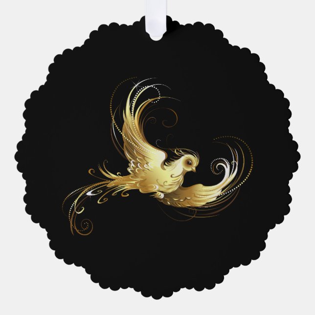 Carte Décorative Oiseau d'or sur Arrière - plan noir (Recto)