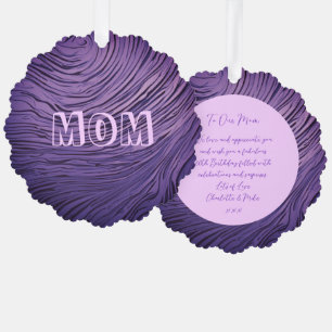 Carte Décorative Opulent Satin Violet Et Rose Maman 60e anniversair