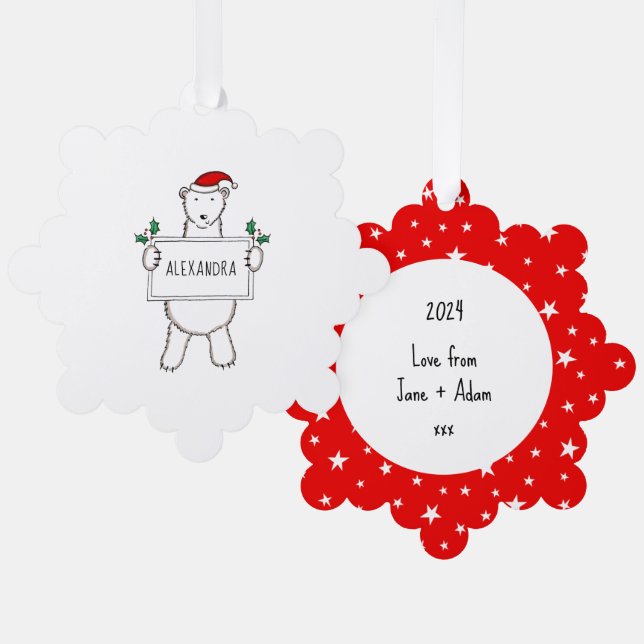 Carte Décorative Ours polaire (Recto/Verso)