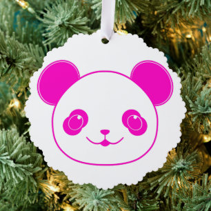 Carte Décorative Ours rose Kawaii Panda