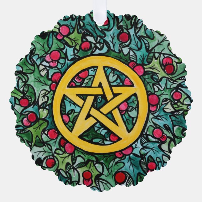 Carte Décorative Pagan Yule Pentagram (Recto)