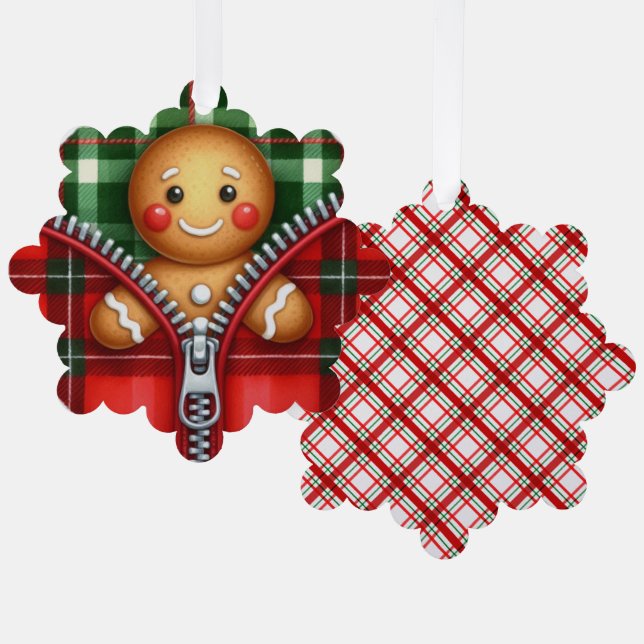 Carte Décorative Pain de gingembre de Noël Zipper (Recto/Verso)