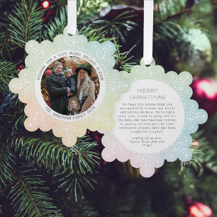 Carte Décorative Pastel Gradient Blizzard Dots Snowy Photo Holiday