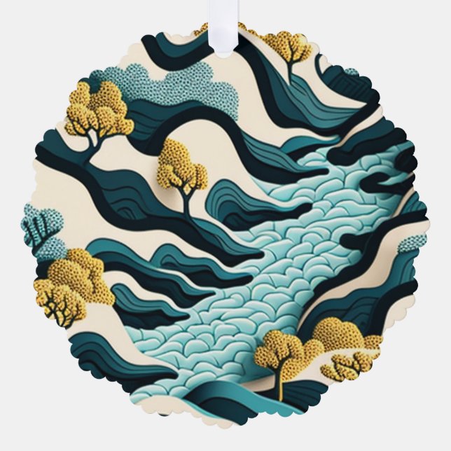 Carte Décorative Paysage Moderne (Recto)