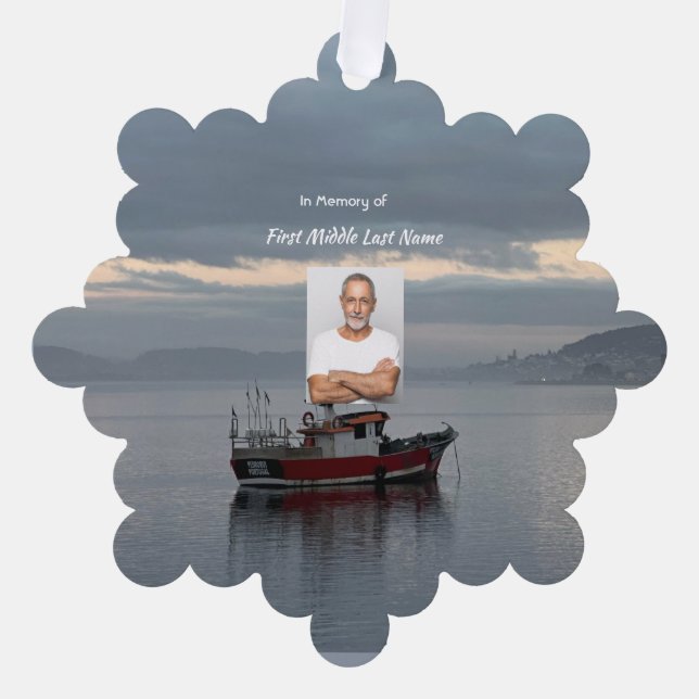 Carte Décorative Pêcheur de bateau de pêche Memorial Keepsaké (Recto)