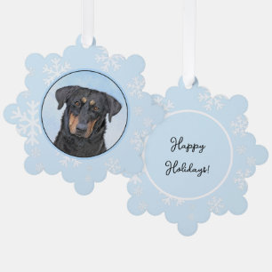 Carte Décorative Peinture Beauceron - Art de chien original mignon
