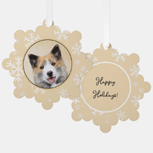 Carte Décorative Peinture de Chien Islandais - Art Original de Chie