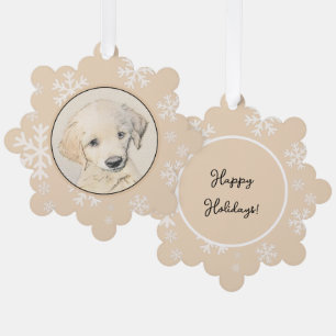 Carte Décorative Peinture de chiot d'or Retriever - Art de chien or