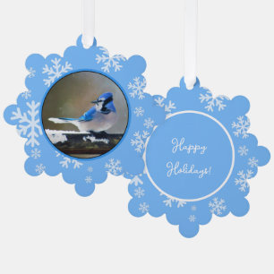 Carte Décorative Peinture de Geai Bleu - Art Original d'Oiseau