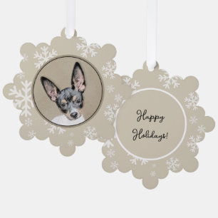 Carte Décorative Peinture de Rat Terrier - Art de chien original mi