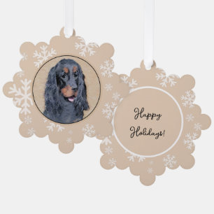 Carte Décorative Peinture de Setter Gordon - Art Original de Chien