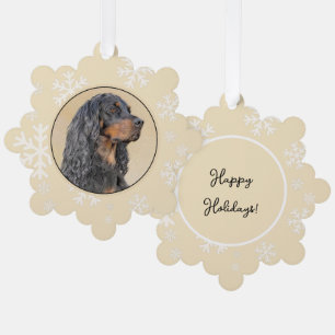 Carte Décorative Peinture de Setter Gordon - Art Original de Chien