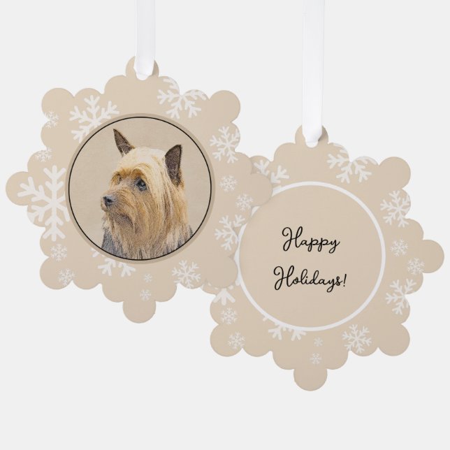 Carte Décorative Peinture de Terrier Silky - Art de Chien Original  (Recto/Verso)