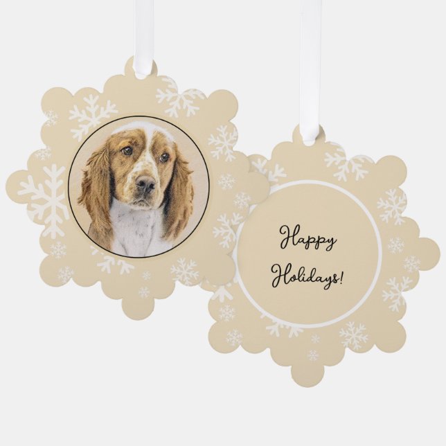 Carte Décorative Peinture d'espagnol Welsh Springer - Art original  (Recto/Verso)
