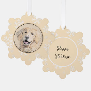 Carte Décorative Peinture Golden Retriever - Joli art original chie