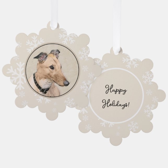 Carte Décorative Peinture Greyhound - Cute Original Chien Art (Recto/Verso)