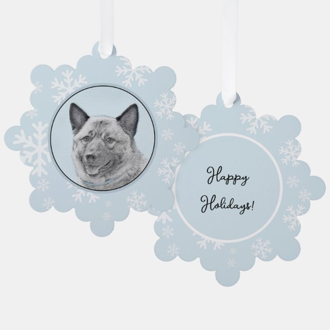 Carte Décorative Peinture norvégienne Elkhound - Art original Chien (Recto/Verso)