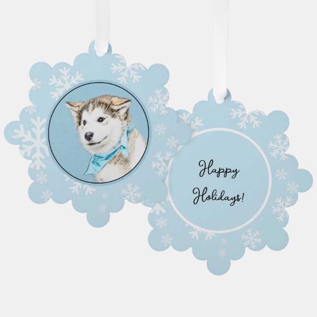 Carte Décorative Peinture Sibérienne Husky Puppy - Art Chien origin (Recto/Verso)