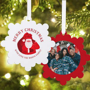 Carte Décorative Père Noël et photo personnalisée et nom