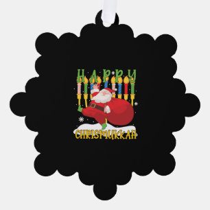 Carte Décorative Père Noël Happy Chrismukkah Funny Hanoukka Christm