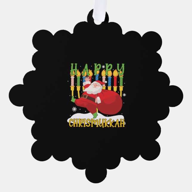 Carte Décorative Père Noël Happy Chrismukkah Funny Hanoukka Christm (Recto)