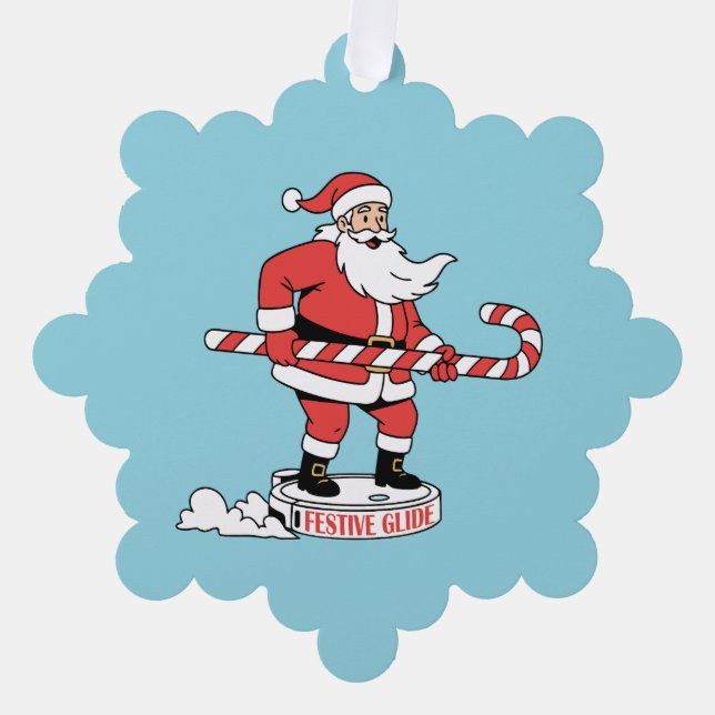 Carte Décorative Père Noël sur un Roomba – Train de Noël (Recto)