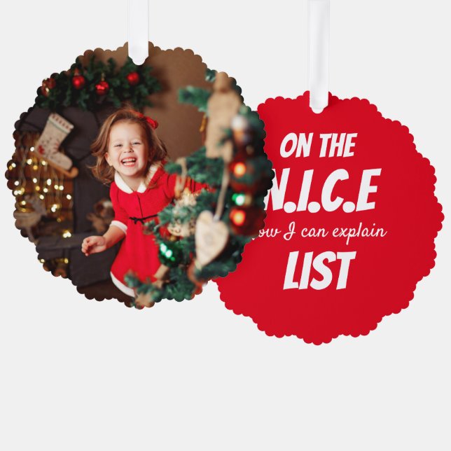 Carte Décorative Personalized Paper Christmas Ornament  (Recto/Verso)