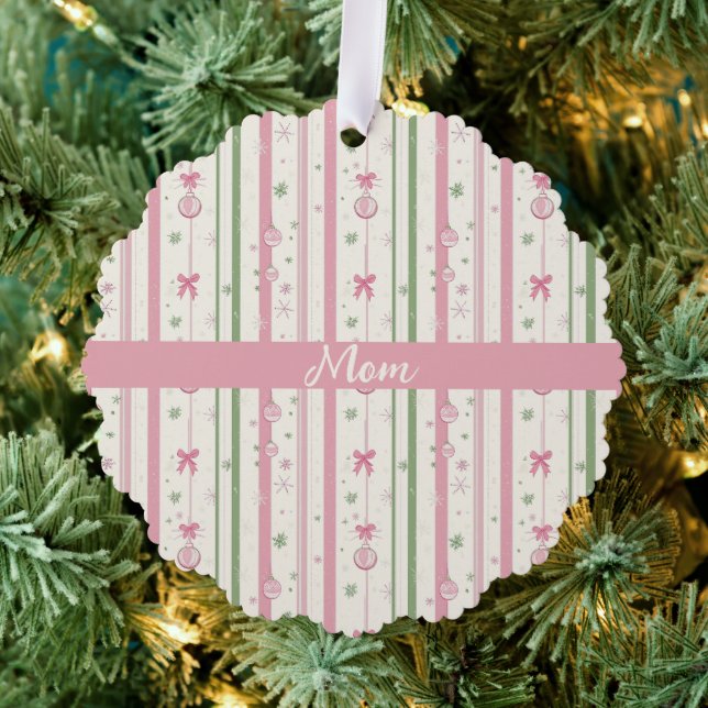 Carte Décorative Personalized Pink Coquette Mom Holiday (Insitu (Arbre))