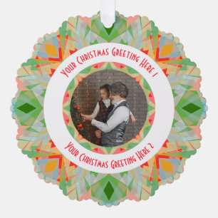 Carte Décorative Personnalisé Christmas Star Jolly Green Photo Grey