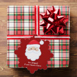 Carte Décorative Personnalisé De Santa Claus Jote Red Christmas Cad<br><div class="desc">Customisez ces mignonnes étiquettes cadeaux de Noël avec votre propre texte personnalisé en blanc. Père Noël casquette rouge et barbe blanche sont l'image de vacances parfaite sur cette étiquette cadeau rouge festif pour enfants cadeaux.</div>