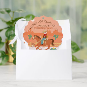 Carte Décorative Petit cow-boy cool et cheval fête d'anniversaire