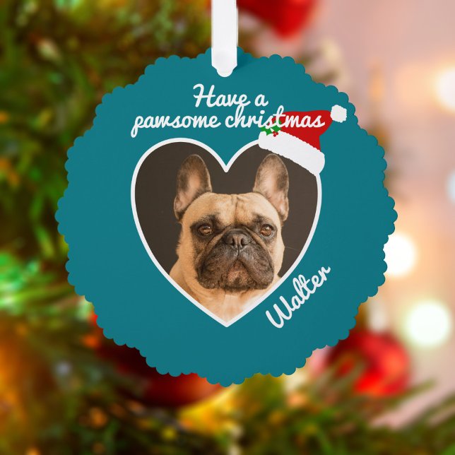 Carte Décorative Photo Animaux de compagnie Santa Hat Happy Howlida (Happy Howlidays from the dog)