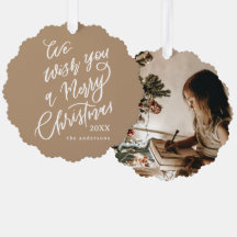 Photo avec lettrage marron Joyeux Noël