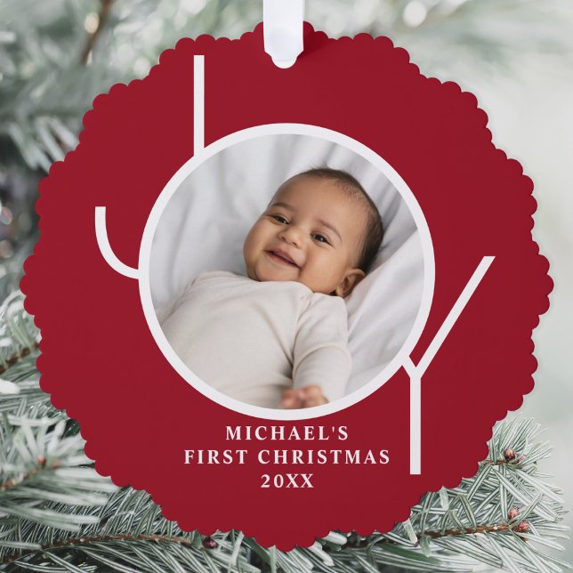 Carte Décorative Photo de Noël du premier bébé garçon personnalisé  (Créateur téléchargé)