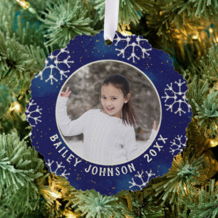 Carte Décorative Photo de Noël Monogramme Constellation Motif