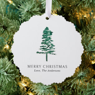 Carte Décorative Photo de sapin à l'aquarelle Noël moderne de Noël