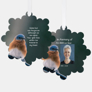 Carte Décorative Photo de souvenir Prière Oiseau du jardin Bleu