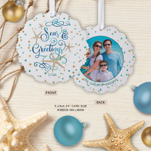 Carte Décorative Photo de vœux de Noël sur le littoral