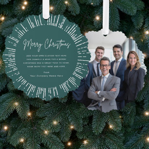Carte Décorative Photo d'entreprise pin vert Joyeux Noël sunbust