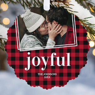 Carte Décorative Photo Joyeuse Plaid Christmas