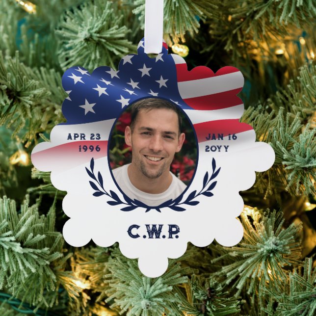 Carte Décorative Photo Ovale Du Drapeau Américain En Mémoire Amoure (Insitu (Arbre))