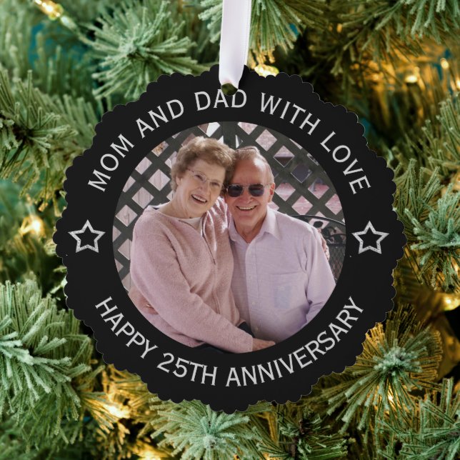 Carte Décorative Photo personnalisée 25e anniversaire du Mariage (Insitu (Arbre))
